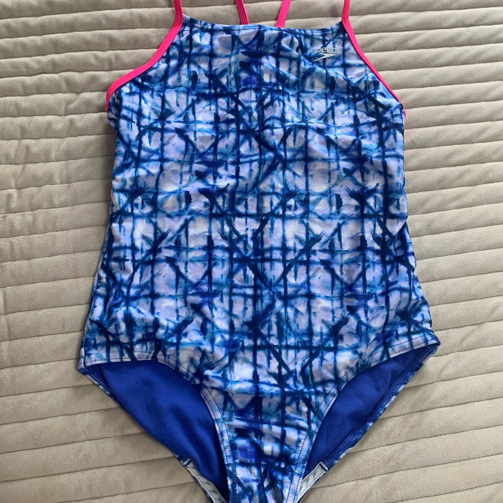 Speedo Kids Swim One-Piece - Blue and Pink